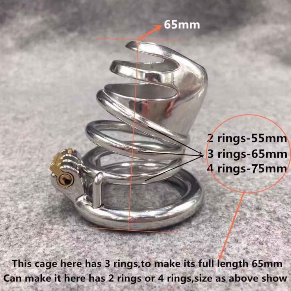 Easy To Pee Design Cock Cage Stealth Lock Stainless Steel Chastity Cage,Can Make 3 Lengths