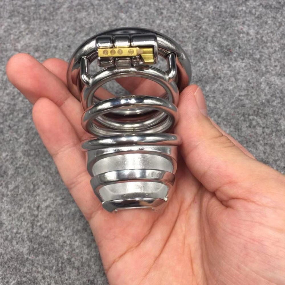 Easy To Pee Design Cock Cage Stealth Lock Stainless Steel Chastity Cage,Can Make 3 Lengths