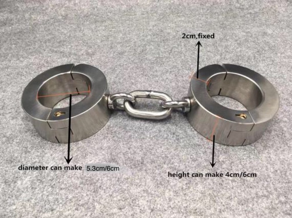 Stainless Steel Heavy Style Handcuffs Metal Bondage Gear Device