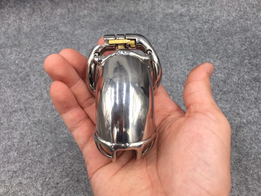 Easy To Pee Design Chastity Cage Stainless Steel Solid Tube Cock Cage 80mm/3.15inch Length with Hinged Base Ring