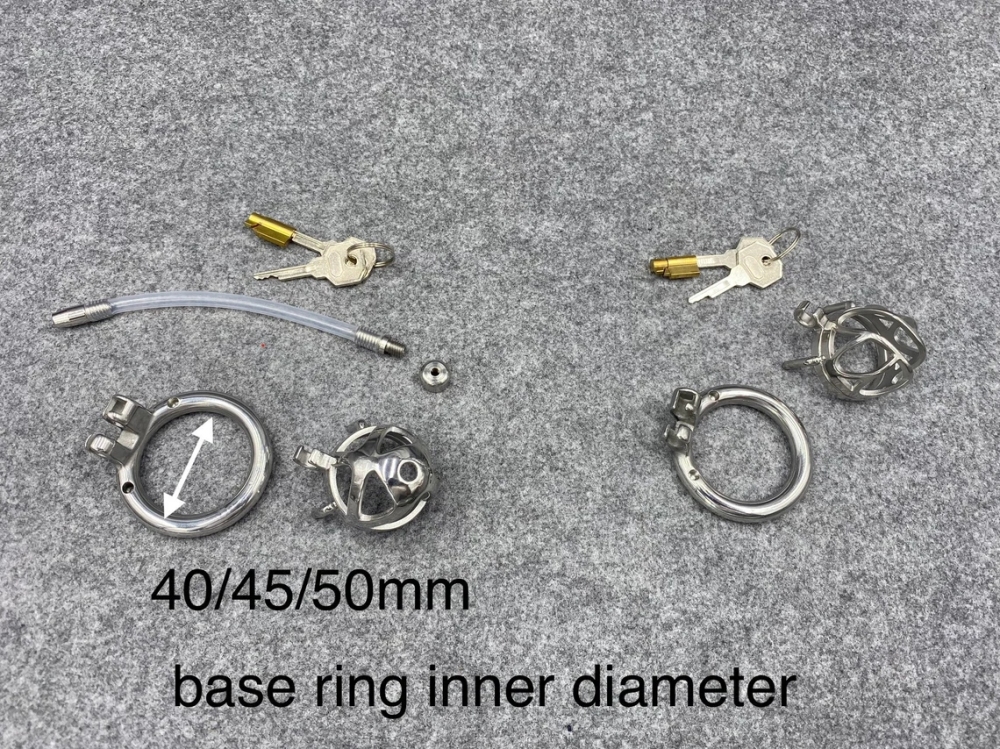 2 Styles Optional Male Chastity Device 45mm/1.77inch Length Stainless Steel Short Cock Cage