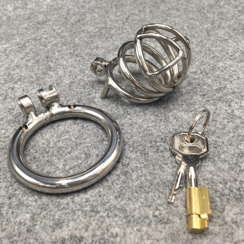 Male Chastity Device Stainless Steel Metal Cock Cage 3 Lengthes Optional