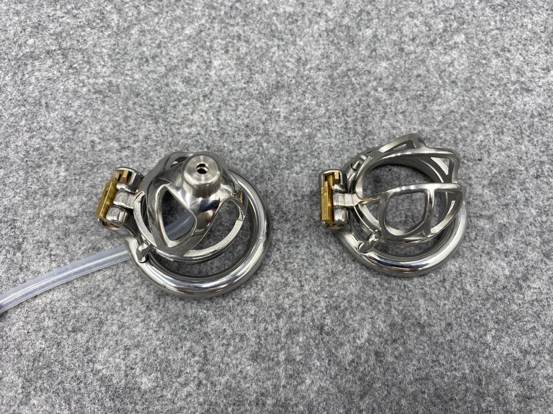 2 Styles Optional Male Chastity Device 45mm/1.77inch Length Stainless Steel Short Cock Cage