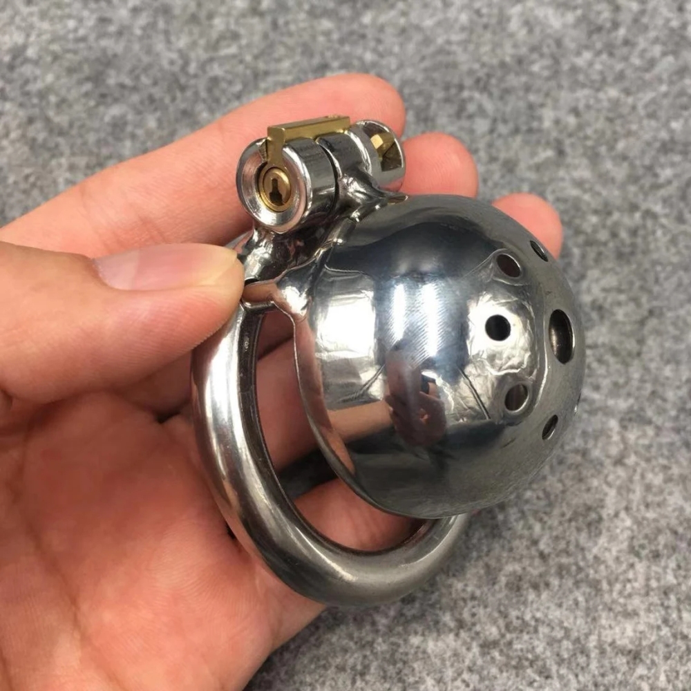 Male Chastity Device Stainless Steel Super Short Metal Cock Cage 40mm/1.6inch Length