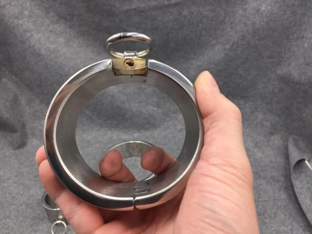 Customizable 3CM/5CM Height Stainless Steel Bondage Restraints Kit Heavy Duty Gear Collar Handcuffs Ankle Cuffs