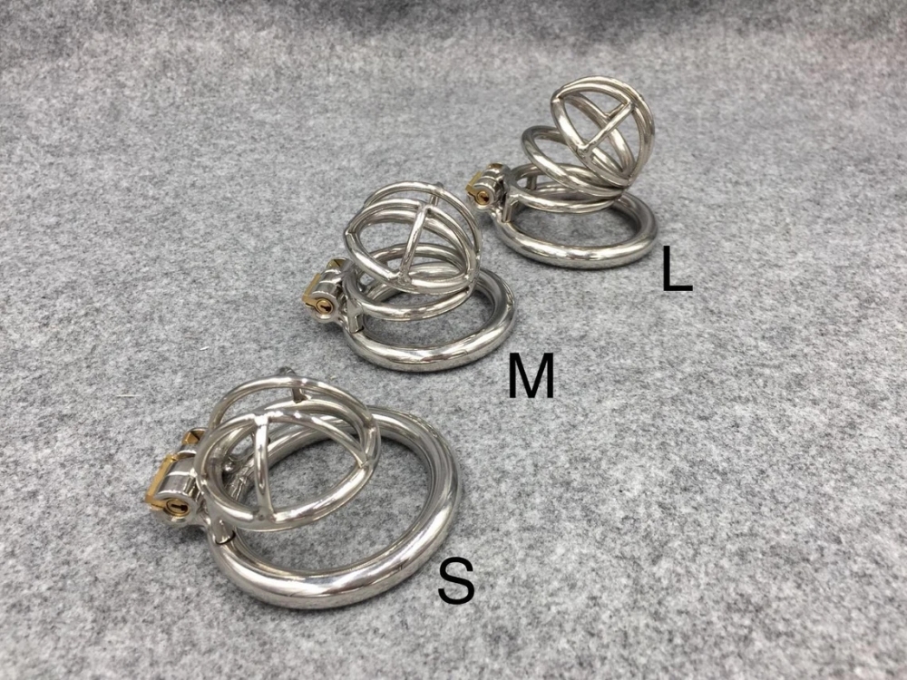 Male Chastity Device Stainless Steel Metal Cock Cage 3 Lengthes Optional