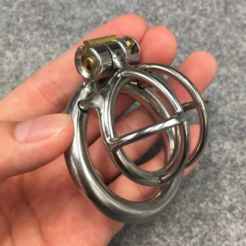 Male Chastity Device Stainless Steel Ultra Short Metal Cock Cage 35mm/1.4inch Length