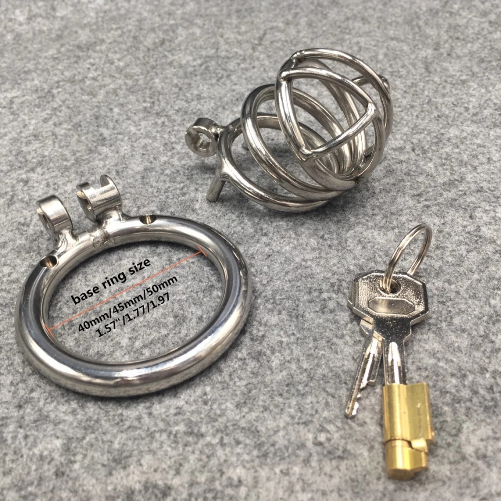 Male Chastity Device Stainless Steel Metal Cock Cage 3 Lengthes Optional