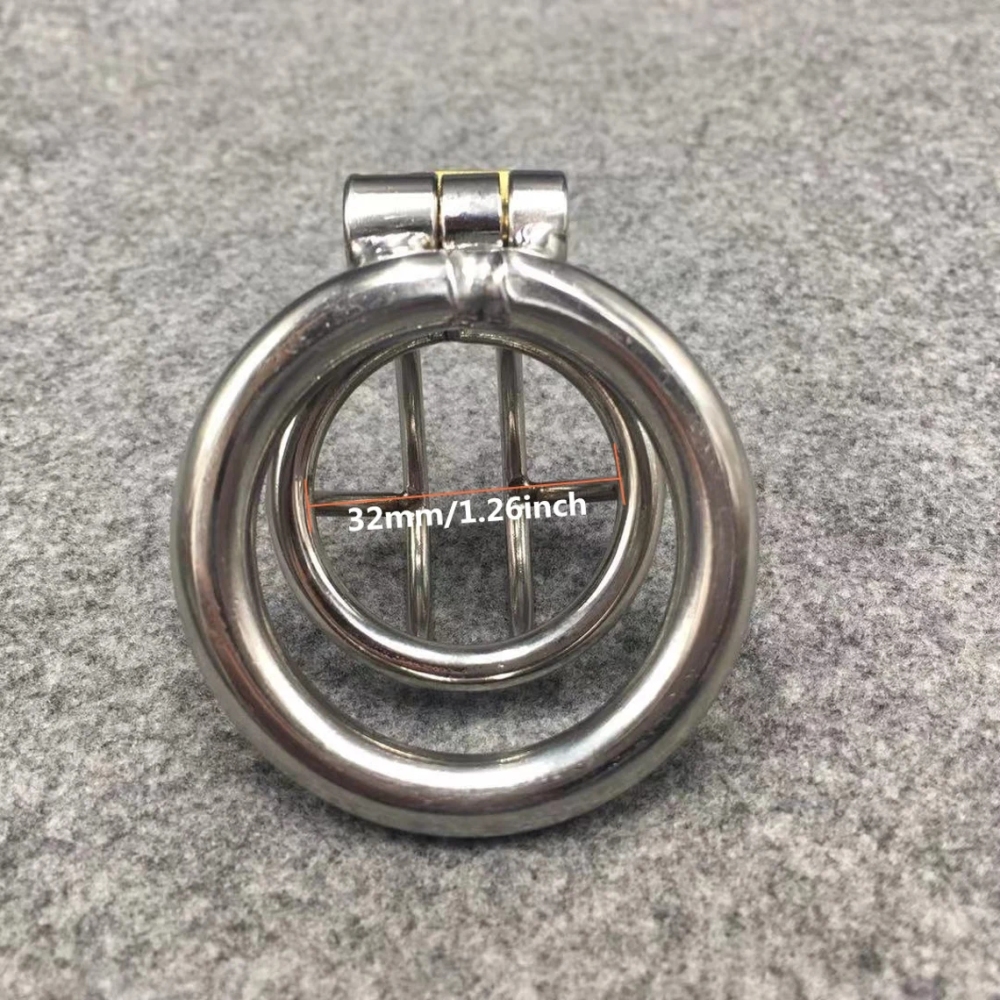 Male Chastity Device Stainless Steel Ultra Short Metal Cock Cage 35mm/1.4inch Length