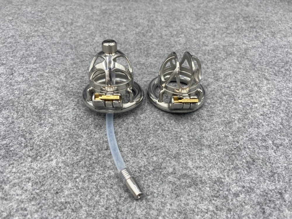 2 Styles Optional Male Chastity Device 45mm/1.77inch Length Stainless Steel Short Cock Cage