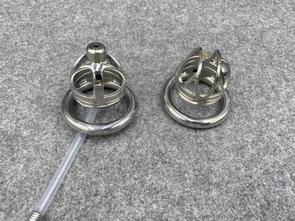 2 Styles Optional Male Chastity Device 45mm/1.77inch Length Stainless Steel Short Cock Cage
