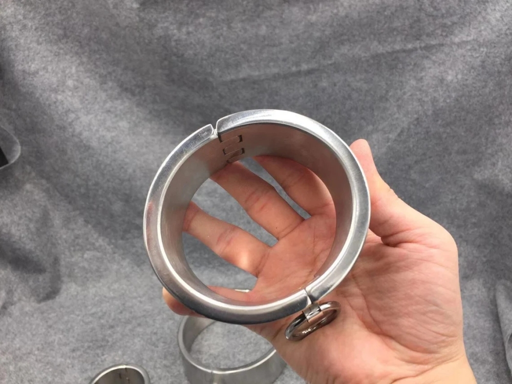 Customizable 3CM/5CM Height Stainless Steel Bondage Restraints Kit Heavy Duty Gear Collar Handcuffs Ankle Cuffs