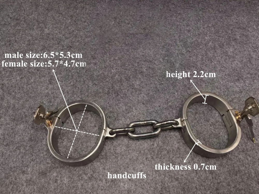 Stainless Steel Shackles 3 In 1 Kit Collar+Handcuffs+Ankle Cuffs Bondage Gear Set (Key Lock/Screw Lock)