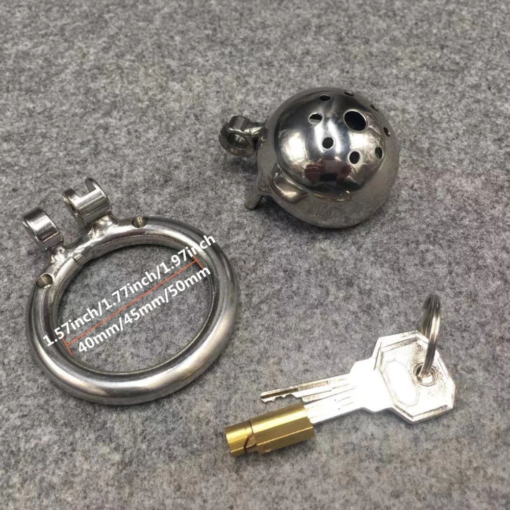 Male Chastity Device Stainless Steel Super Short Metal Cock Cage 40mm/1.6inch Length
