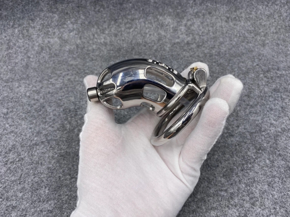 Male Chastity Device 95mm/3.75inch Length Stainless Steel Cock Cage with Catheter