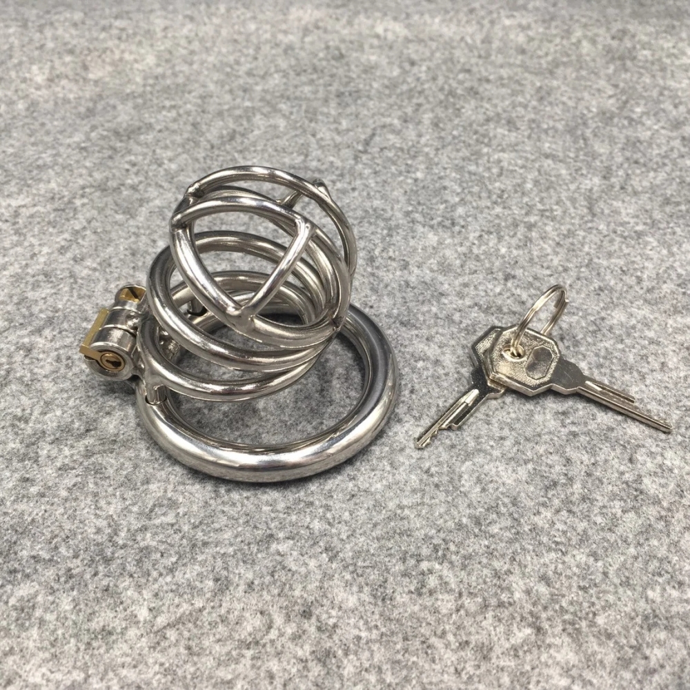 Male Chastity Device Stainless Steel Metal Cock Cage 3 Lengthes Optional