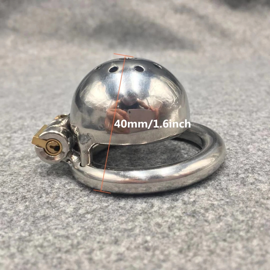 Male Chastity Device Stainless Steel Super Short Metal Cock Cage 40mm/1.6inch Length