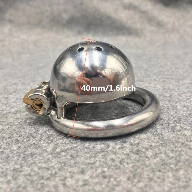 Male Chastity Device Stainless Steel Super Short Metal Cock Cage 40mm/1.6inch Length