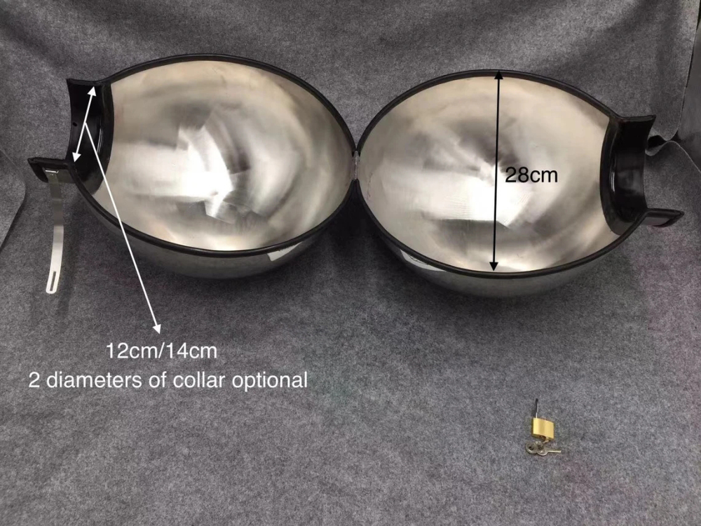 Stainless Steel Headhood Ball Shape Enclosed Helmet for Chocking Bondage