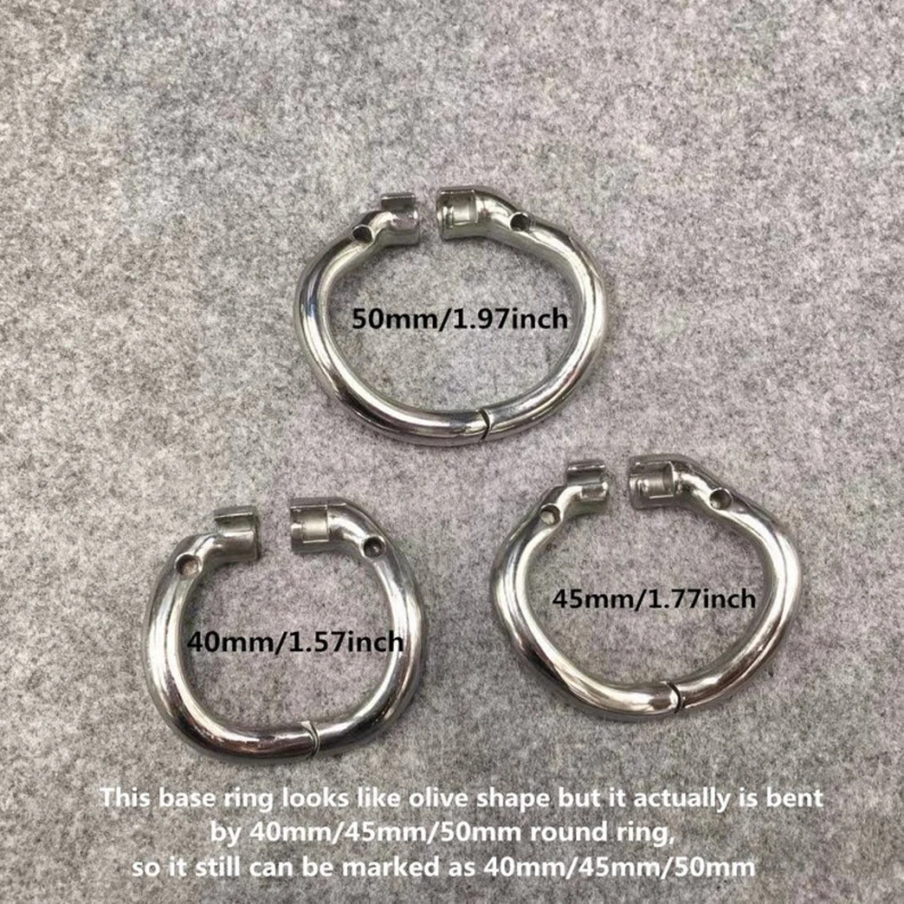 Male Chastity Device Stainless Steel Metal Cock Cage 83mm/3.26inch Length with Hinged Base Ring