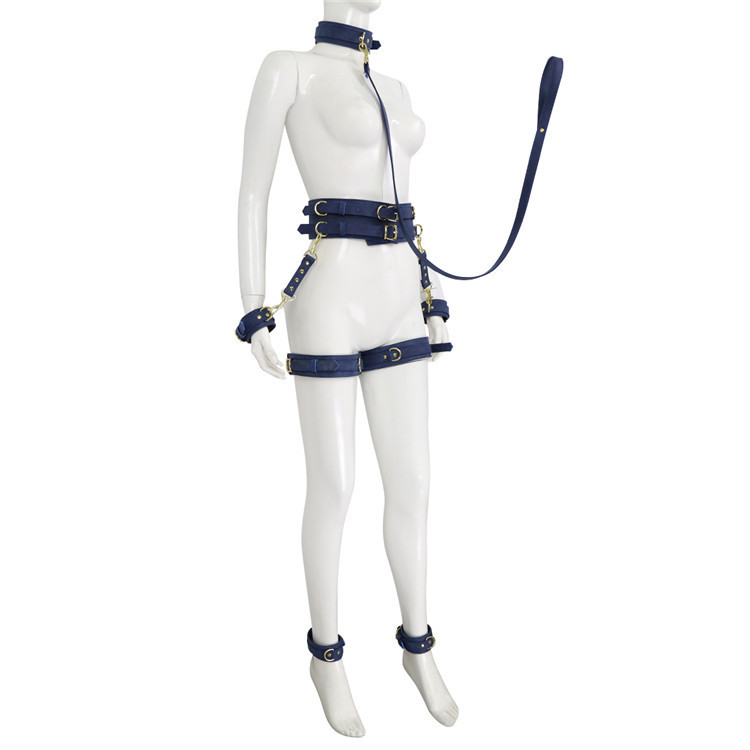 PU leather Collar waist handcuffs anklecuffs  4 in 1.