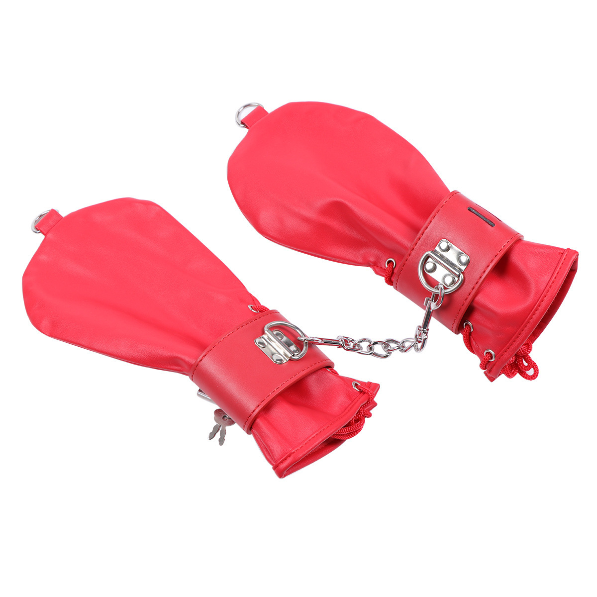 Pu leather bondage gloves