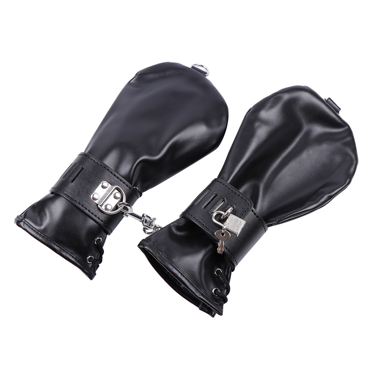 Pu leather bondage gloves
