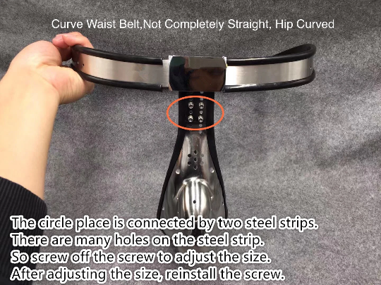 Curve Waist Belt Design Stainless Steel Male Chastity Belt