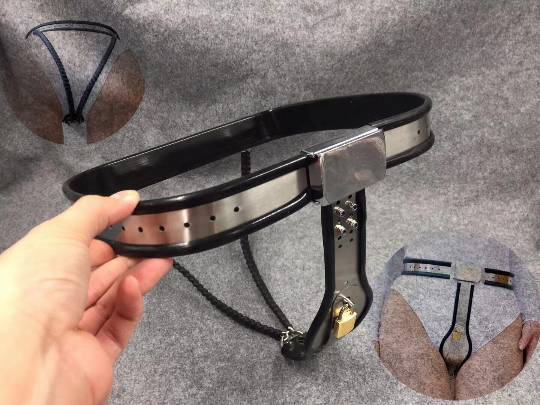 Straight Waist Belt Design Y shape Stainless Steel Female Chastity Belt