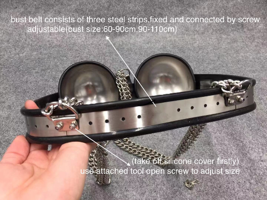 Customizable Stainless Steel Chastity Bra Bust Bondage Gear
