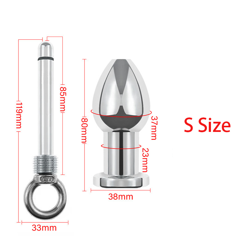 Stainless Steel Anal Plug with Pulling Ring