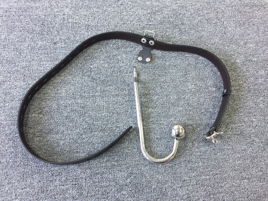 Stainless Steel Anal Hook With Leather Waist Belt