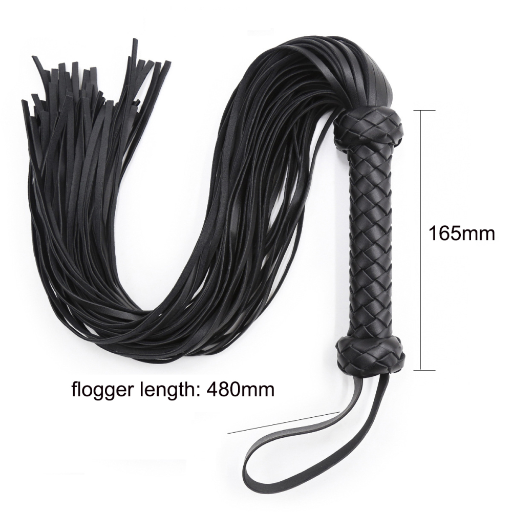 PU Leather Whip Flogger Handle Spanking