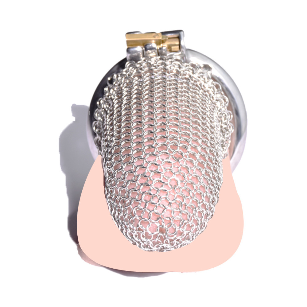Stainless Steel Chastity Cage Mesh Lock Cock Cage 5 Lengths
