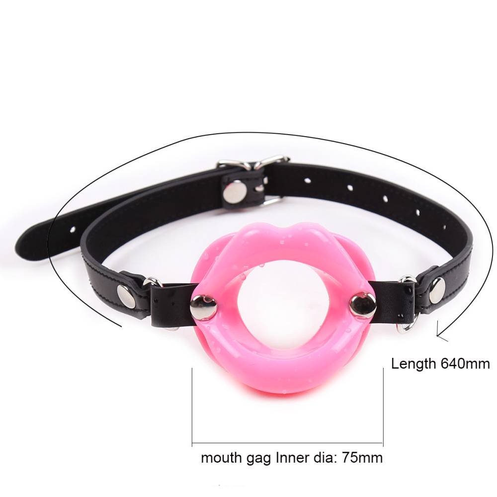 PU Leather Bondage with Silicone Mouth Gag 3 Color