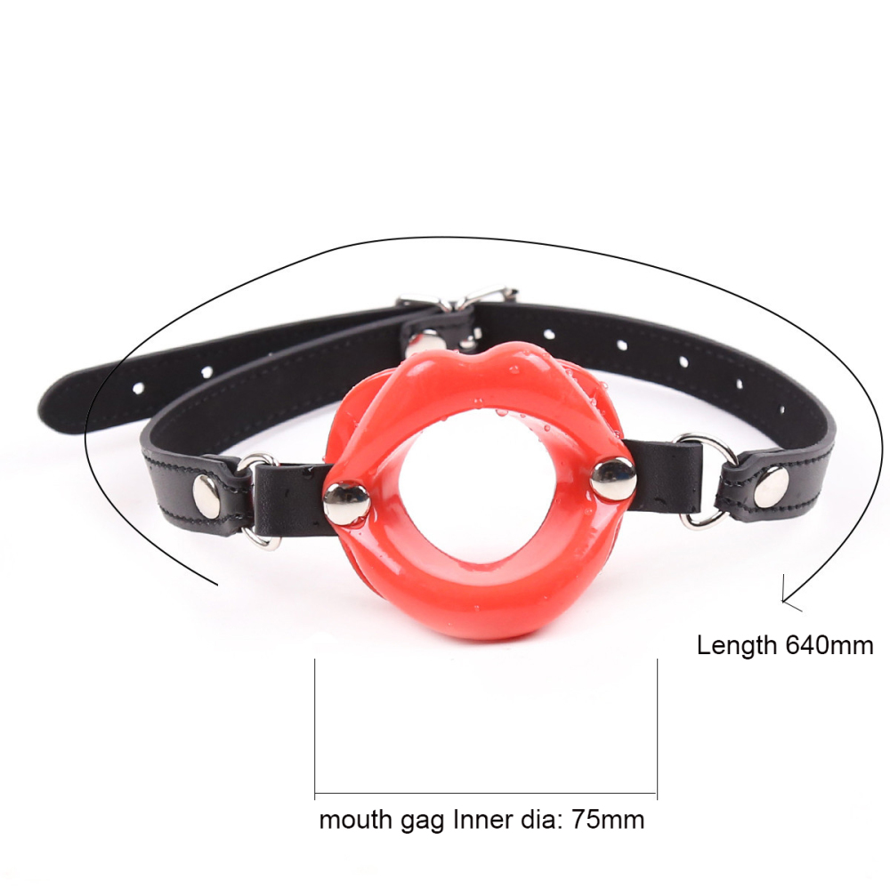 PU Leather Bondage with Silicone Mouth Gag 3 Color