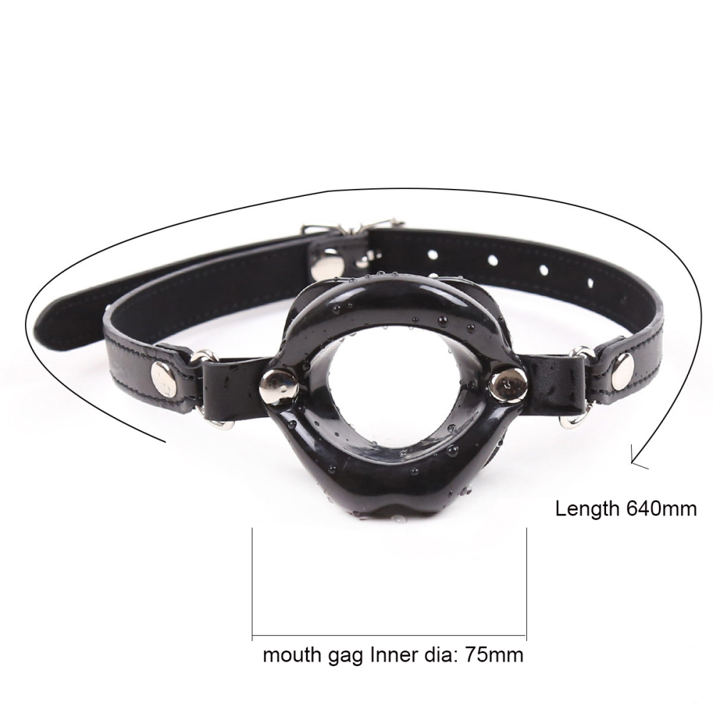 PU Leather Bondage with Silicone Mouth Gag 3 Color