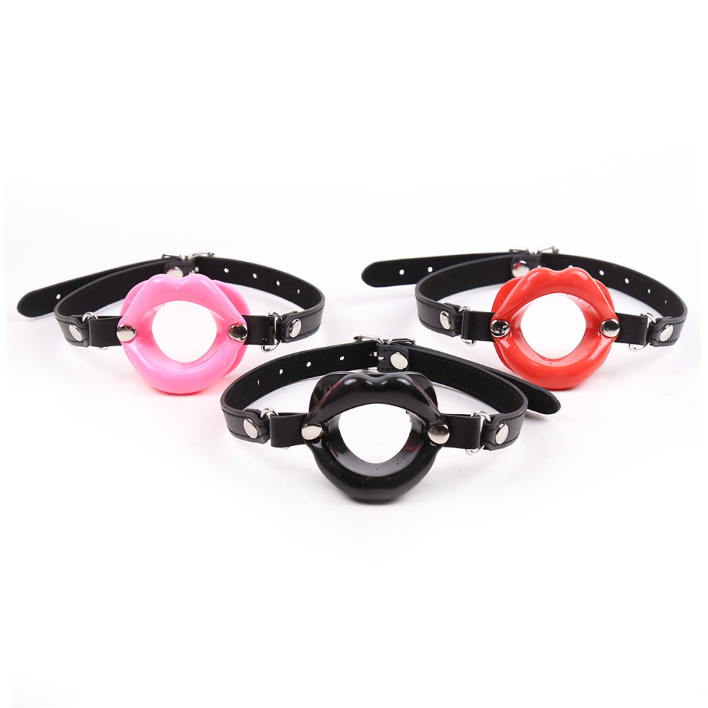 PU Leather Bondage with Silicone Mouth Gag 3 Color