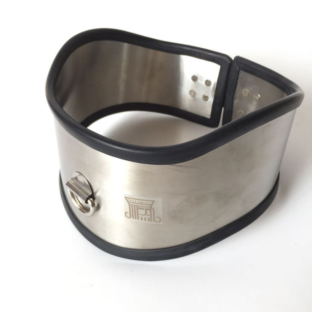 Stainless Steel Neck Collar Sleeve Bondage Restraints Device