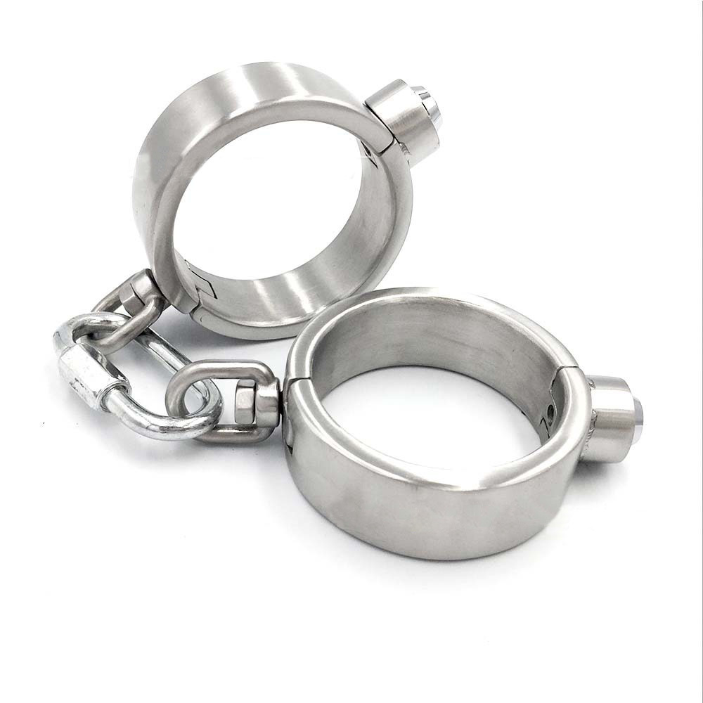 Stainless Steel Press Lock Handcuffs Bondage Gear