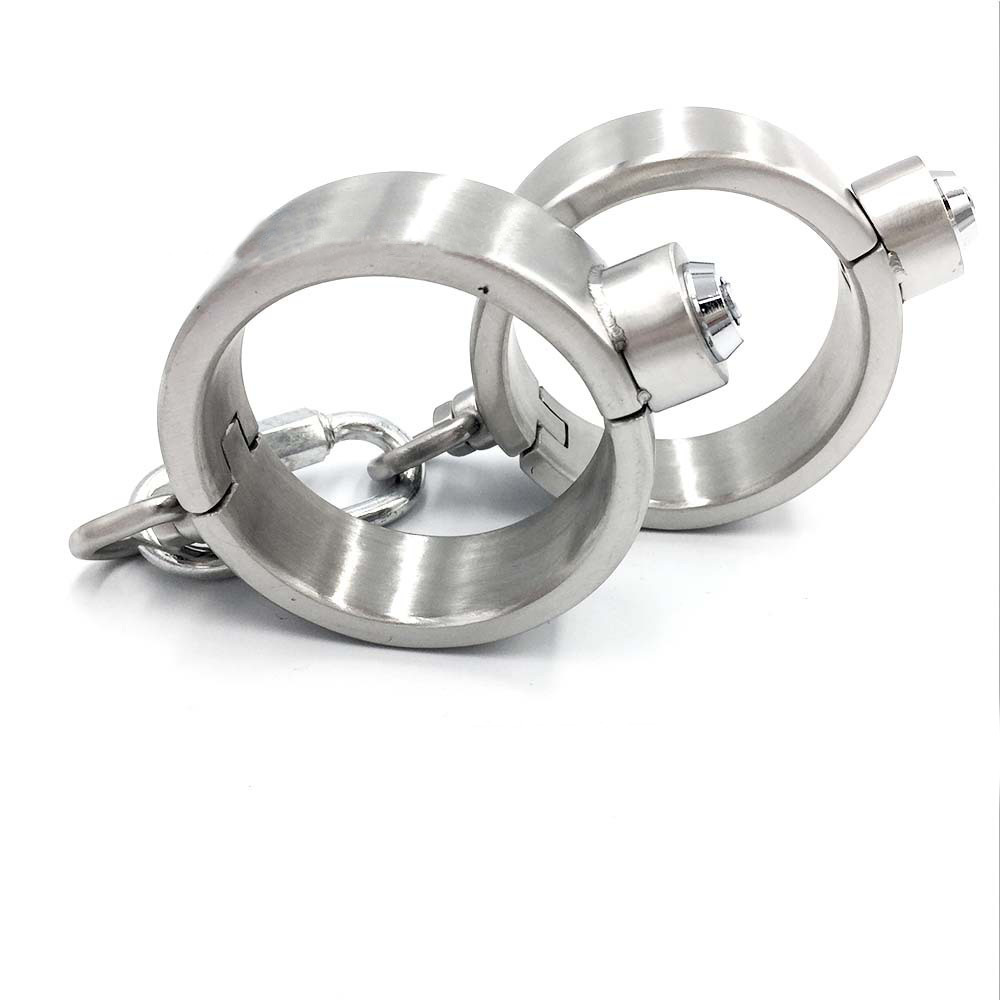 Stainless Steel Press Lock Handcuffs Bondage Gear