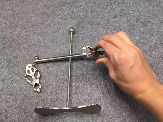 Stainless Steel Bondage Restraints Spreader Bar Nipple Clamps