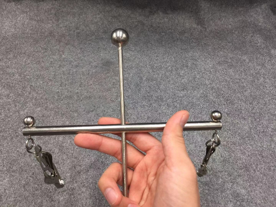 Stainless Steel Bondage Restraints Spreader Bar Nipple Clamps
