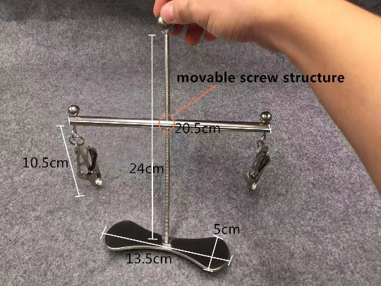 Stainless Steel Bondage Restraints Spreader Bar Nipple Clamps