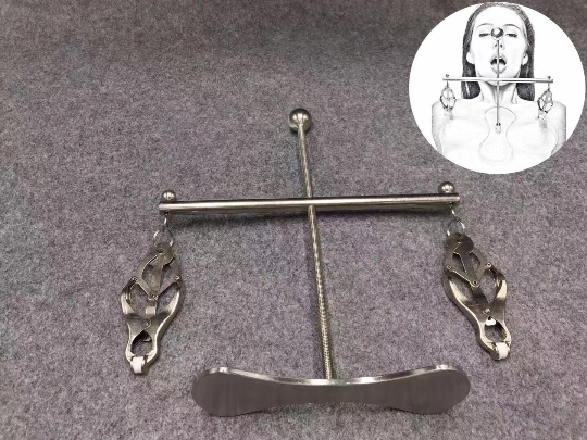 Stainless Steel Bondage Restraints Spreader Bar Nipple Clamps