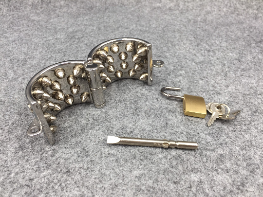 4 Rows Ring Scrotum Pendant Device for Men Steel Steel Spike Cock Ring