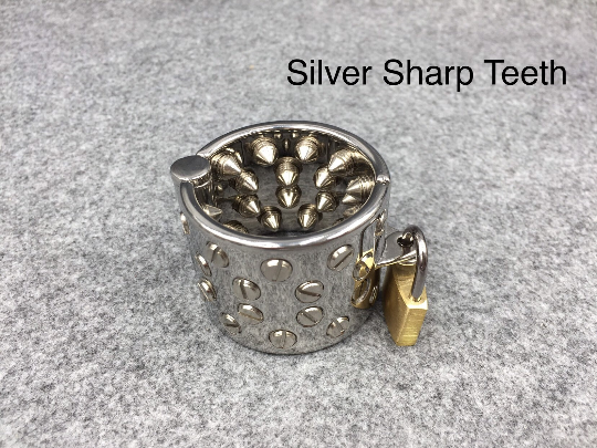 4 Rows Ring Scrotum Pendant Device for Men Steel Steel Spike Cock Ring
