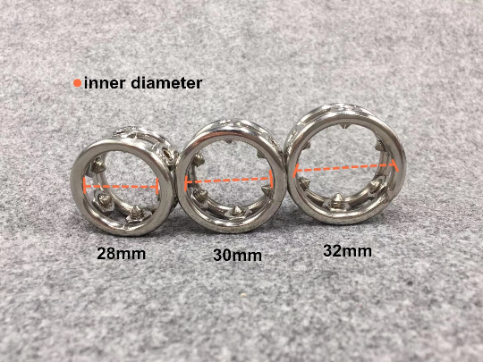 Stainless Steel Spiked Penis Ring 3 Sizes Optional