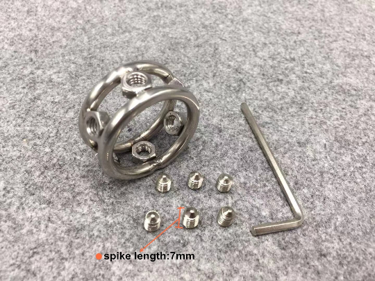 Stainless Steel Spiked Penis Ring 3 Sizes Optional