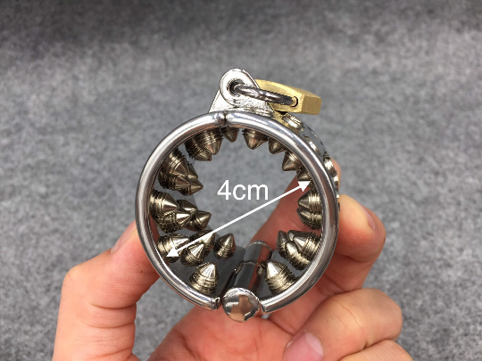 4 Rows Ring Scrotum Pendant Device for Men Steel Steel Spike Cock Ring
